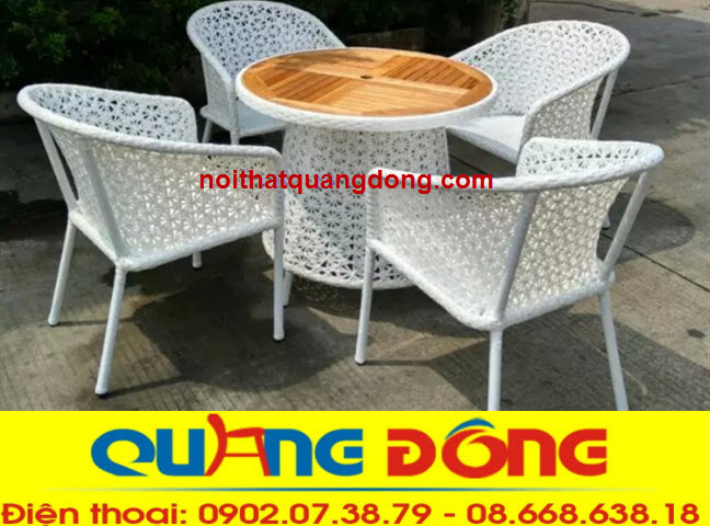 bàn ghế giả mây QD-310