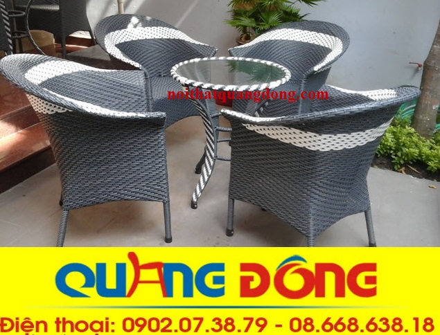 bàn ghế giả mây QD-074