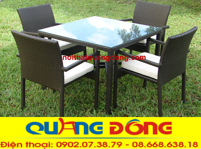 bàn ghế giả mây QD-309